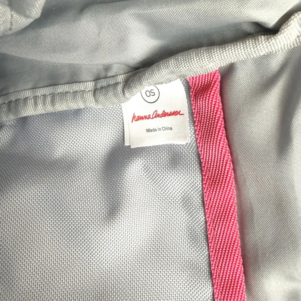 Hanna‎ Andersson Kids Owl Messenger Backpack Book Bag Gray Pink Adj Strap School